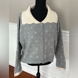 Georgia Contrast Collar Cardigan
JACQUIE THE LABEL size M grey